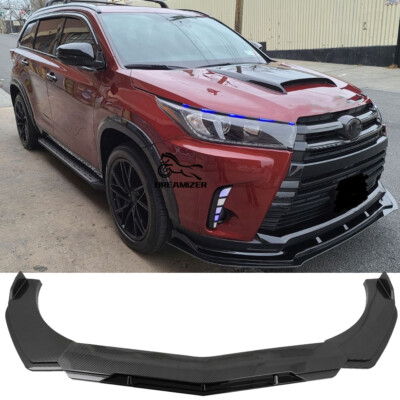 For Toyota Highlander Carbon Fiber Front Bumper Lip Splitter Spoiler Body Kits