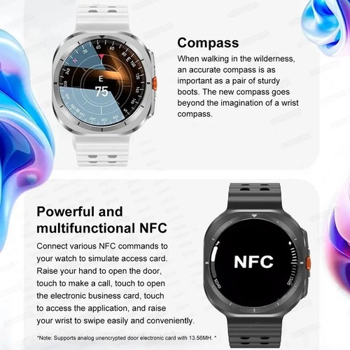 2025 Nouvelle Galaxy Watch 7 Ultra Smart Watch Homme 32 Go Mémoire Vidéo GPS NFC 47mm - Photo 6 sur 28