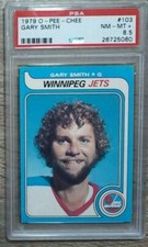 1979 80 OPC PSA 8.5 N MINT + GARY SMITH canucks SEALS hawks Winnipeg Jets GOALIE