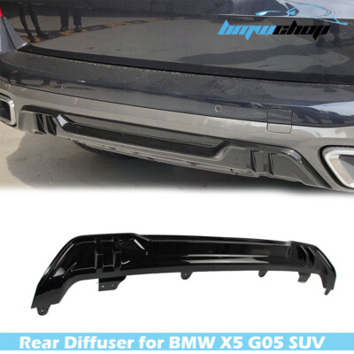 19-26 Fit For BMW X5 G05 With M Sport Type Bumper Rear Diffuser Glossy Black