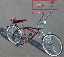 NOS Original Lowrider Bicycle Chrome Rectangle Colored Reflector Mirror (Single)