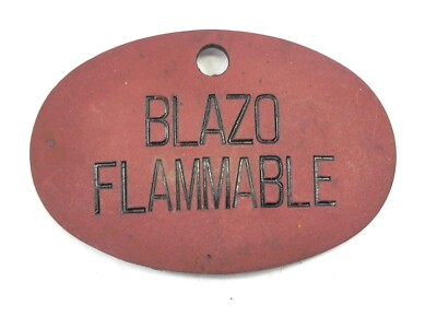 VINTAGE USED BLAZO FLAMMABLE LEATHER PUMP TAG 3 AND 1/2 INCHES WITH USAGE WEAR
