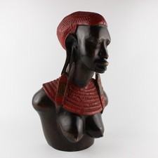 Schwere Massai Frauen Büste Afrika weiblich nackt Holz Schnitzerei über 3 kg!