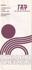 TAP Transportes Aéreos Portugueses timetable 1979/11/01 US regional preliminary