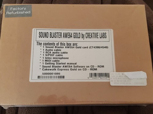 Creative Labs Sound Blaster AWE64 GOLD Sound Card CT4390/4540 FACTORY REFURB NIB