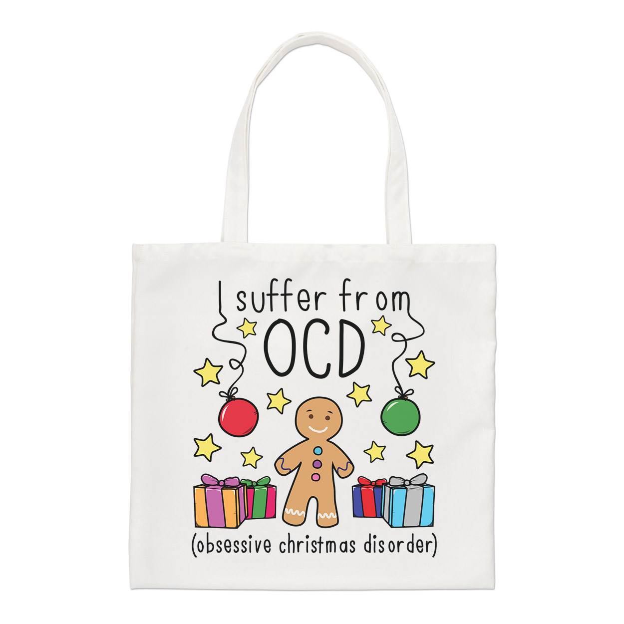 Christmas OCD Regular Tote Bag Funny Xmas Joke Secret Santa