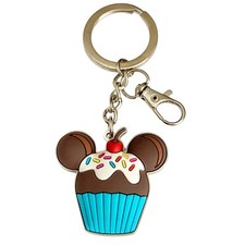 Disney Mickey Mouse Cupcake Snack Keychain Keyring Bag Purse Charm Zipper Pull