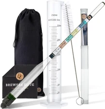 Hydrometer & Plastic Test Jar - for Home Brew Beer, Wine, Mead A