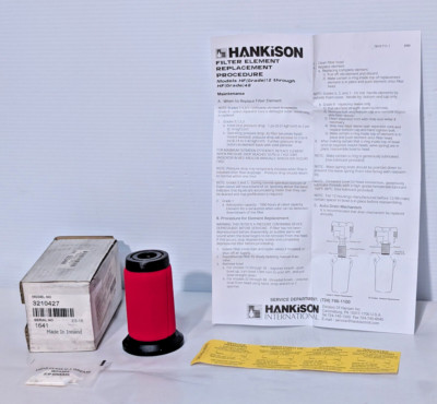 Hankinson 3210427 Filter Element Replacement Element E5-16, 4116, Red