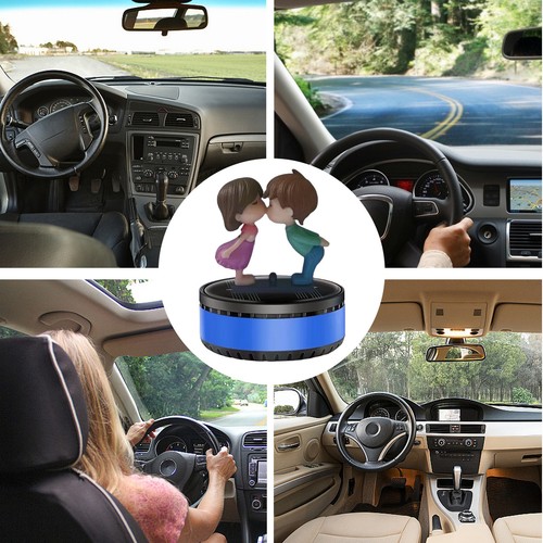 Car Air Freshener Solar Energy Rotating Kiss Couple Doll Car Fragrance Diffuser - Picture 4 of 17