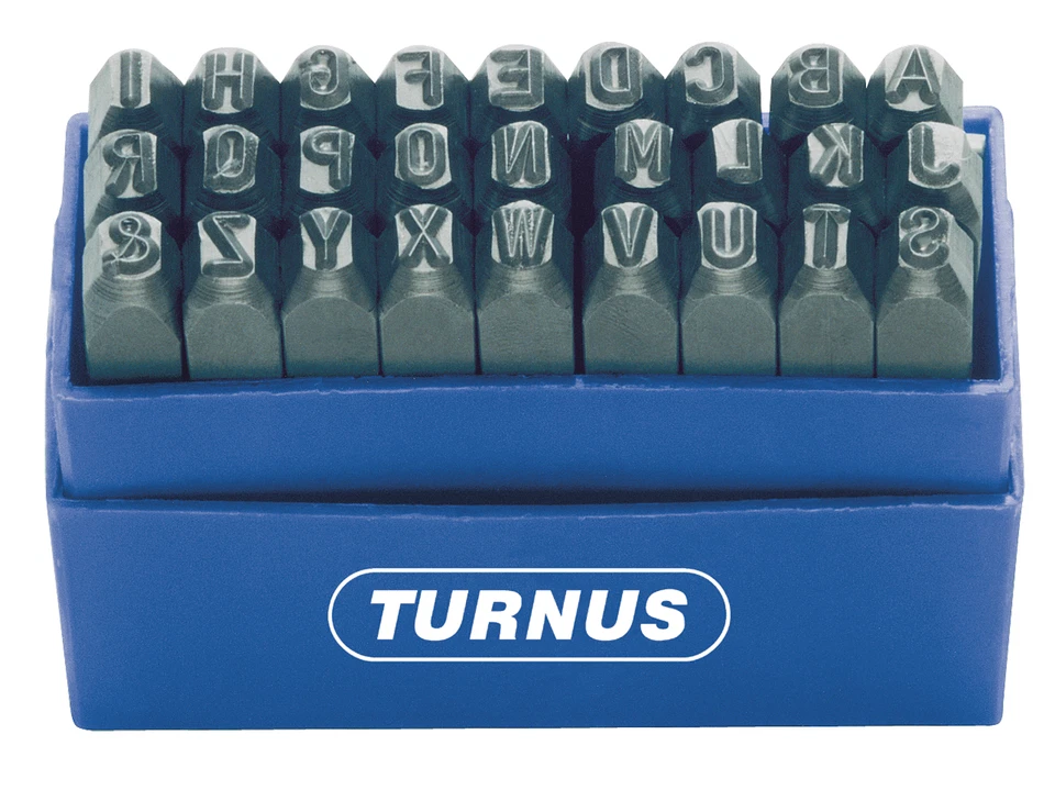 TURNUS Schlagzahlen Schlagbuchstaben Schlagstempel Zahlen 0-9 Buchstaben A-Z 1-20mm