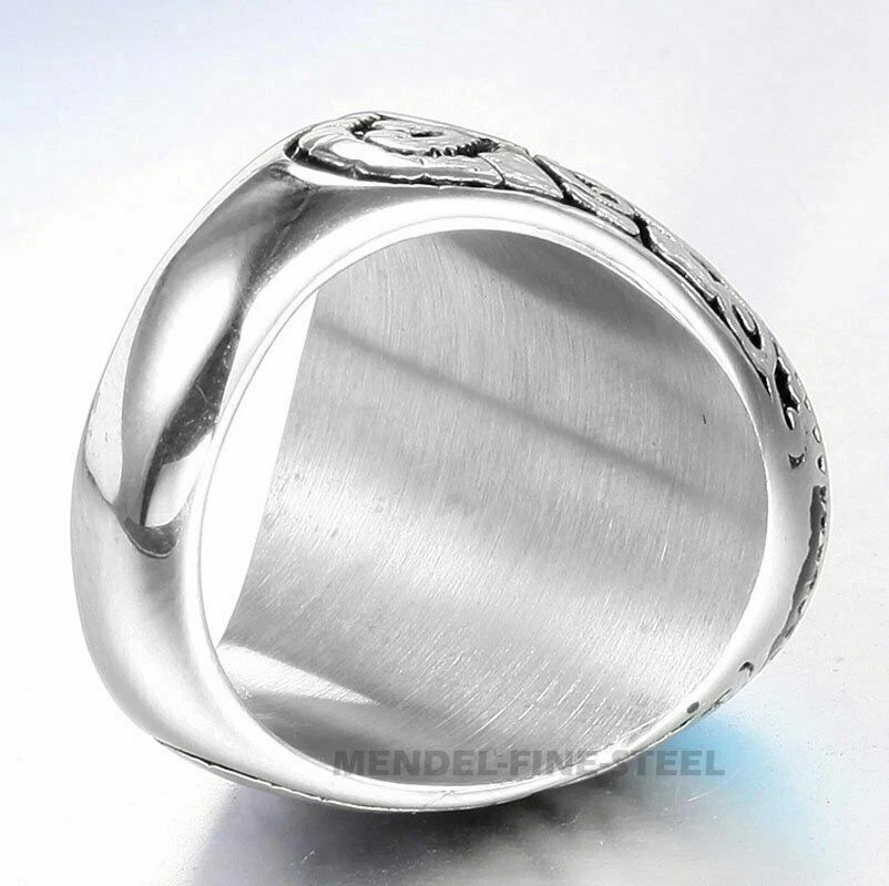 Anillo Turquesa Ovalado Vintage Para Hombre Acero Inoxidable Talla 7-15 Regalo Foto 2 de 4
