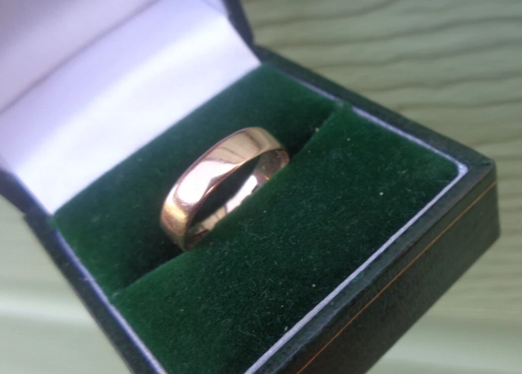 Oro Rosa Alianza 9ct Banda Victoriano Hm 1897 Samuel Hope Talla k A L 1897