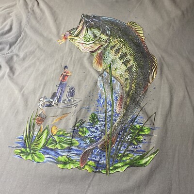 T-shirt Vintage Bass Pro Shops Années 90 - Unique, Peint Main, Taille L