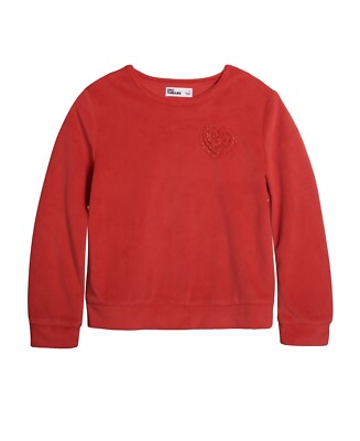 MSRP $16 Epic Threads Girls Holiday Velour Sweatshirt Red Size 5