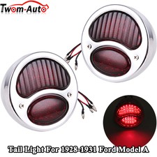 2x Chrome Rear Brake Lamp Red Taillight For Ford Model A Rat Rod Duolamp Chopper 2x Chrome Rear Brake Lamp Red Taillight For Ford Model A Rat Rod Duolamp Chopper