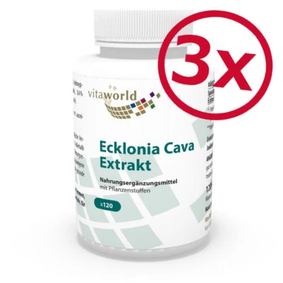 3 Pack Vita World Ecklonia Cava Extr. 3x120Cap Végéta, d'Algues Brunes,Spiruline