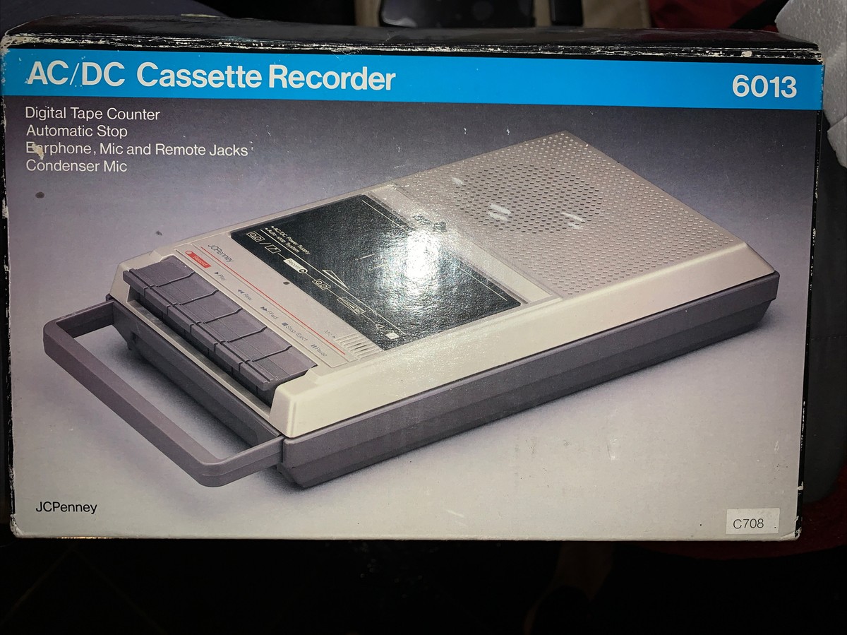 JCPenney AC/DC Cassette Player Recorder 681-6013 MFG. 1987 Vintage