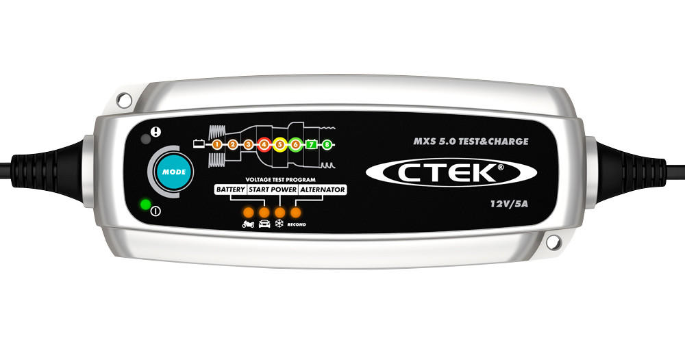 CTEK MXS 5.0 Chargeur avec fonctions de diagnostic et compensation thermique automatique