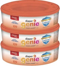 Playtex DIAPER GENIE PAIL REFILL Clean Laundry Scent 3 Pack 810 Count NEW