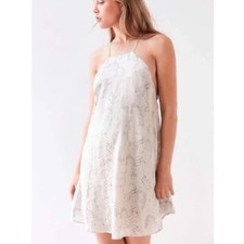 Silence + Noise Snakeskin Trapeze Dress Womens XS Ivory Festival Resort Romantic