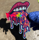 Liquid Mouth Holographic Sticker Waterproof Vinyl Trippy Creative Art Decal