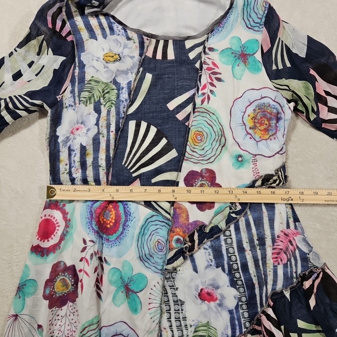 ADORE Top Women's Medium Patchwork Boho Hippie Tu… - image 9