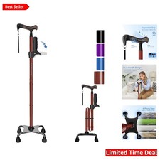Adjustable Walking Cane with Second Handle - Lightweight Foldable for Seniors