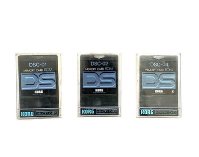 KORG DS-8 Memory Card ROM Set DSC-01 DSC-02 DSC-04 w/Cases Rare Vintage Japan