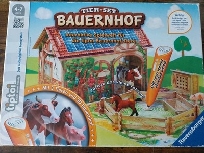 Ravensburger tiptoi Tier-Set Bauernhof mit Tieren und 3D Bauernhof Lernspiel