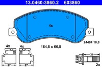 Bremsscheiben-BremsbeläGe-Kit ATE 13.0460-3860.2 VAG 2H0 698 151