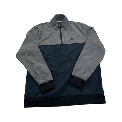Travis Mathew 1/4 Zip Pullover Windbreaker Jacket Men s Size XL Gray Black