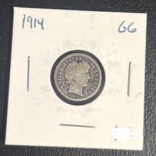 1914 Barber Dime Silver 10C Circulated Business Strike Uncertified US Coin