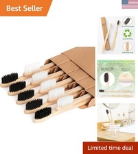 Toothbrushes Biodegradable Toothbrush 10 Pack - Eco-Friendly, Natural Wooden ...