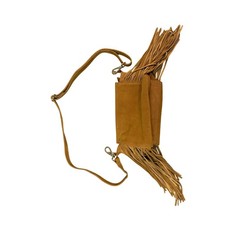 Boho Tan Suede Fringe Crossbody Bag Western Festival Shoulder Purse