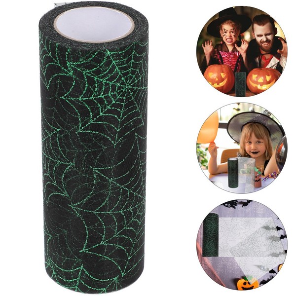  Cinta de malla decorativa exterior araña telarañas decoraciones Halloween