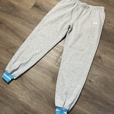 Vintage 1980s Nike Sweatpants Size Medium White Blue Cuffed Joggers Retro Track