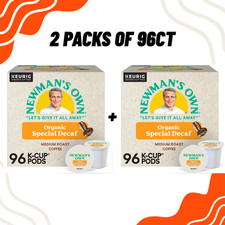 Newman's Own Organics Special Decaf Coffee, K-Cup Pod, Medium Roast, 2 pack 96ct