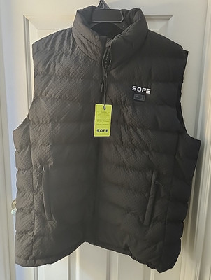 SOFE Heated Vest with Hood Black Sz XXL Puff Overcoat Unisex NEW = NO BATTERY