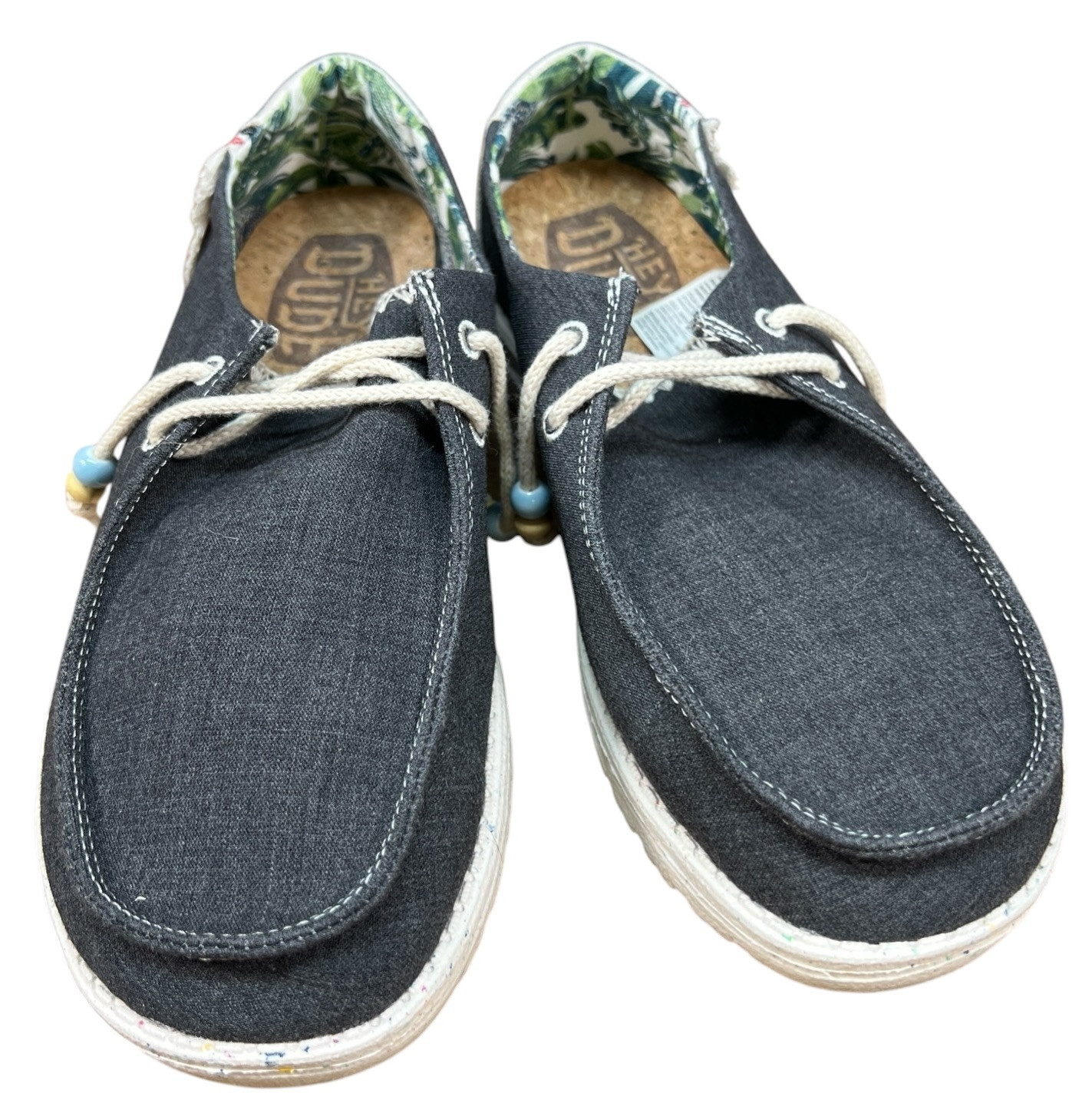 Hey Dude Women’s Wendy Chambray Off Black Casual Shoe w Xtra Laces Size: 10, NWT Hey Dude Black Wendy Chambray Boho Shoes main image 2