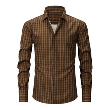 New Mens Dress Shirts Formal Long Sleeves Vantage Casual Plaids Soft Shirts Tops