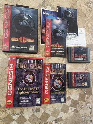 MORTAL KOMBAT II 2 + ULTIMATE MK 3 ✨Sega Genesis Lot✨ USA