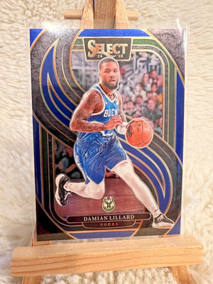 Panini Select 2024-25 NBA #145 Damian Lillard Milwaukee Bucks Blue Premier Level
