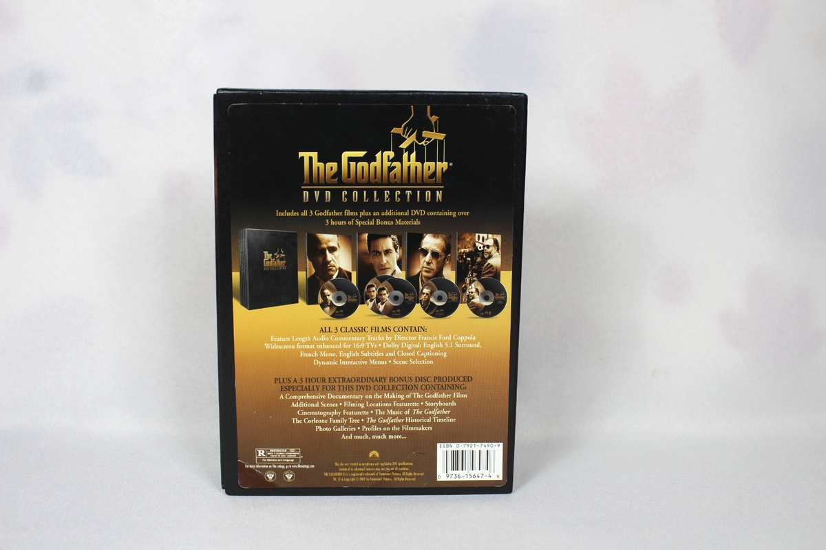 The Godfather DVD Collection 5-Disc Box Set Complete -Very Good