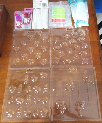 VALENTINE  EASTER CANDY MOLDS TAGS BAGS STICKS SQUEEZE BOTTLE SOME NEW