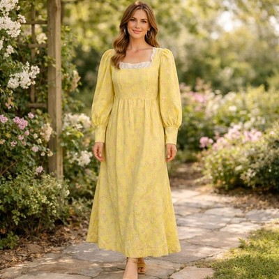 2 piece maxi dress plus size Plus Size Casual Maxi Dress Square Neck-Pink&White Flower, 3XL