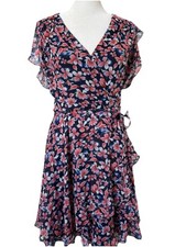 Tommy Hilfiger Womens Blue Floral Print  Mini Dress 2 New