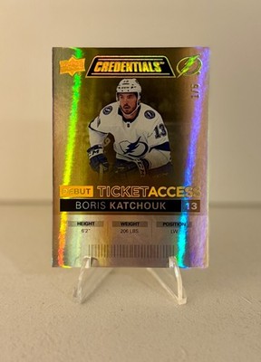 21-22 Upper Deck Credentials Boris Katchouk Debut Ticket Access Gold /5 #59