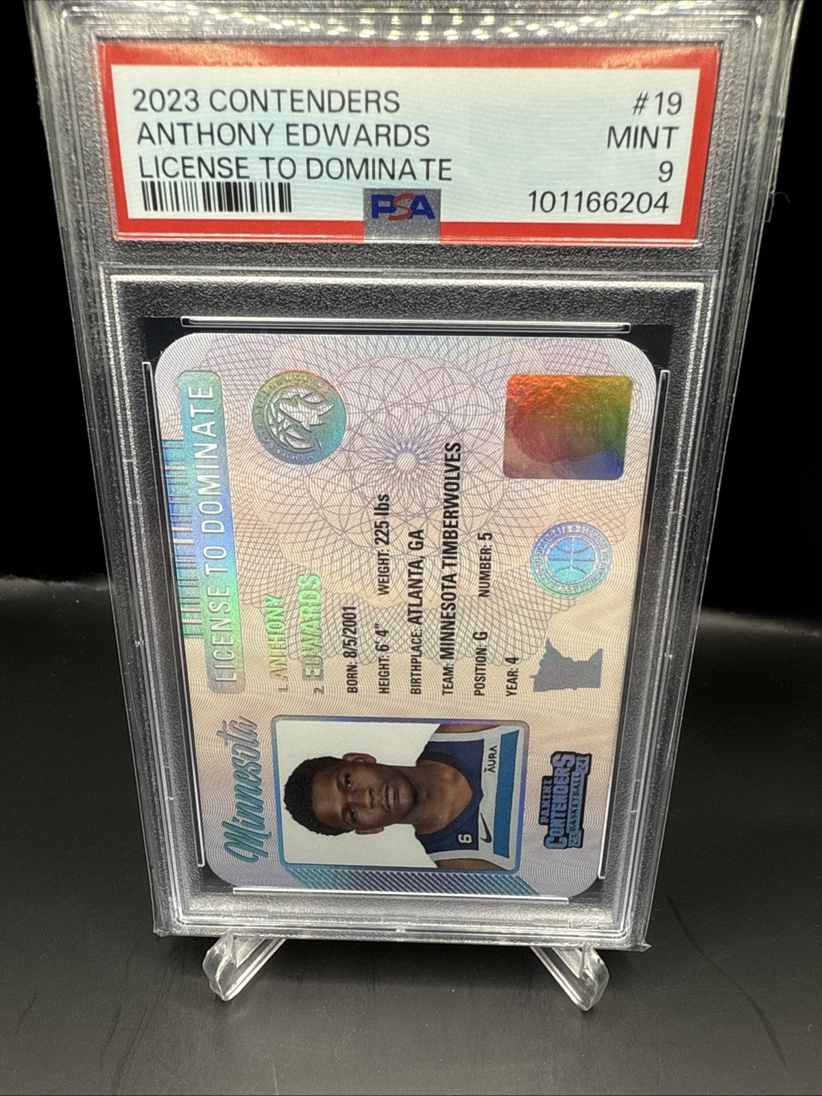 2023 Contenders Anthony Edwards License To Dominate #19 CASE HIT PSA 9 Wolves!