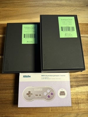 Analogue Pocket Red Transparent with Dock and Controllers
